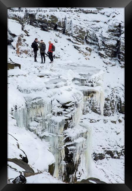 People Stood On Top Kinder Downfall Frozen Framed Print by Gary Kenyon