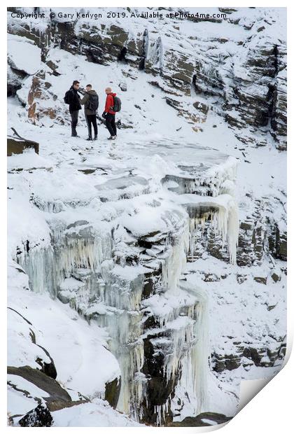 People Stood On Top Kinder Downfall Frozen Print by Gary Kenyon