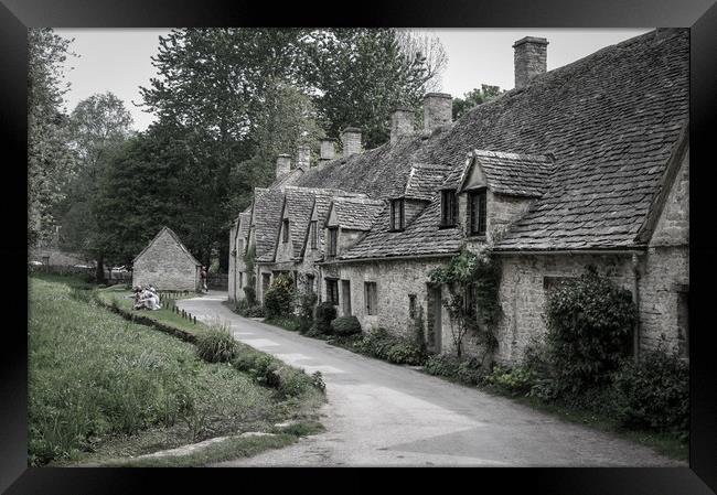 Arlington Row at Bibury in the Cotswolds Framed Print by Linda Cooke
