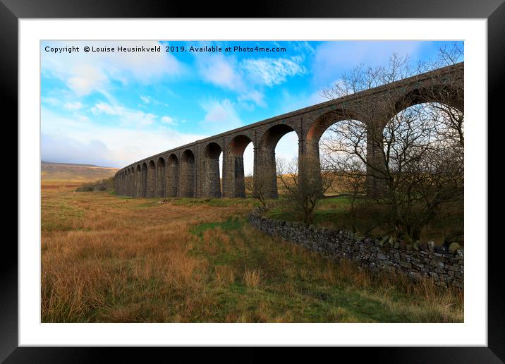 Ribblehead Viaduct, Settle Carlisle railway, North Framed Mounted Print by Louise Heusinkveld