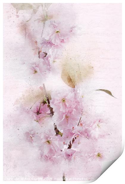 Flowering Cherry Pastels Print by Ann Garrett