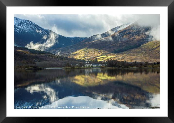 Reflections Loch Leven opposite Glencoe Scotland Framed Mounted Print by Nick Jenkins