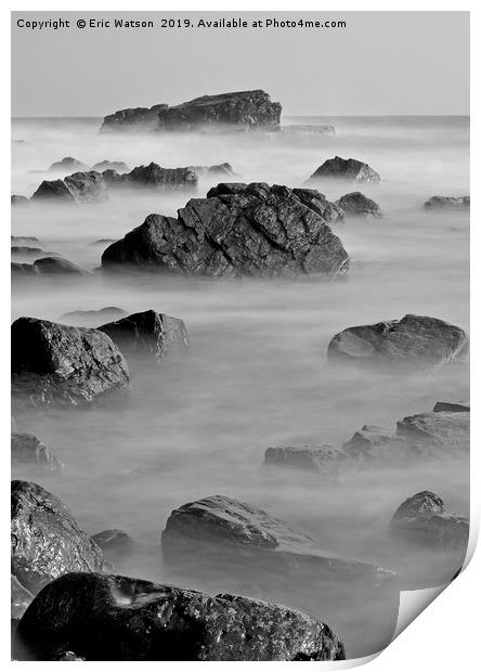 North Sea Rocks Print by Eric Watson
