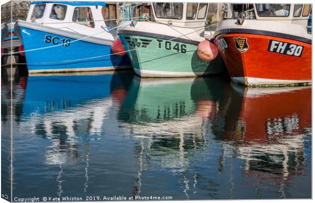 Three Bright Boats Canvas Print by Kate Whiston