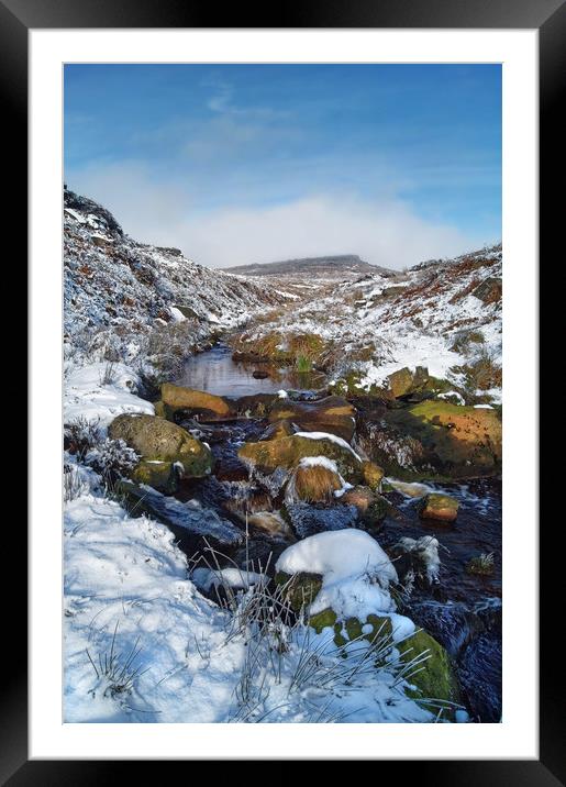 Burbage Brook & Carl Wark                        Framed Mounted Print by Darren Galpin