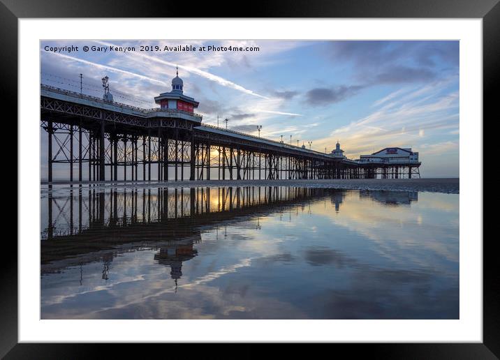 North Pier at Sunset Blackpool Framed Mounted Print by Gary Kenyon