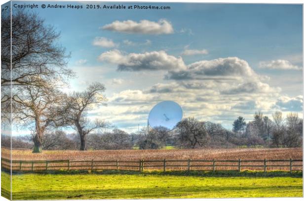 Jodrell Bank Observatory and Gazing at the Cosmos Canvas Print by Andrew Heaps