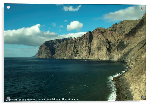 The Cliffs at Los Gigantes  Acrylic by Rob Hawkins