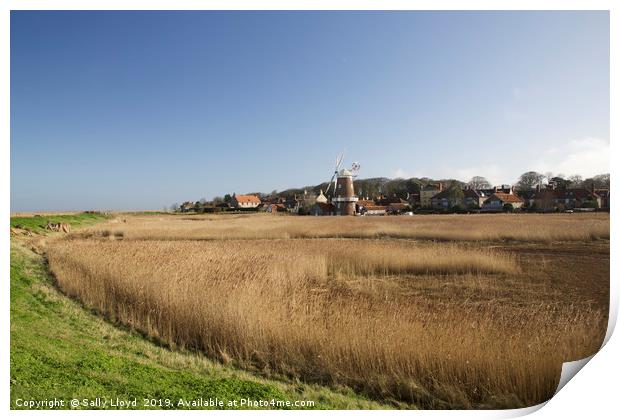 View of Cley Mill, north Norfolk Print by Sally Lloyd