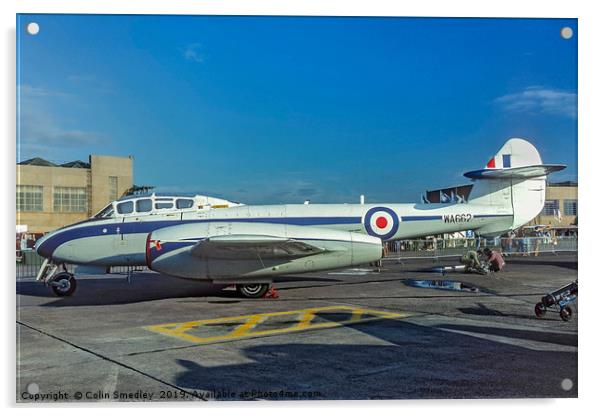 Gloster Meteor T.7 WA662  Acrylic by Colin Smedley