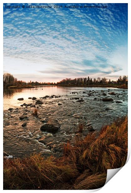 Rapids In The Sunset Print by Jukka Heinovirta