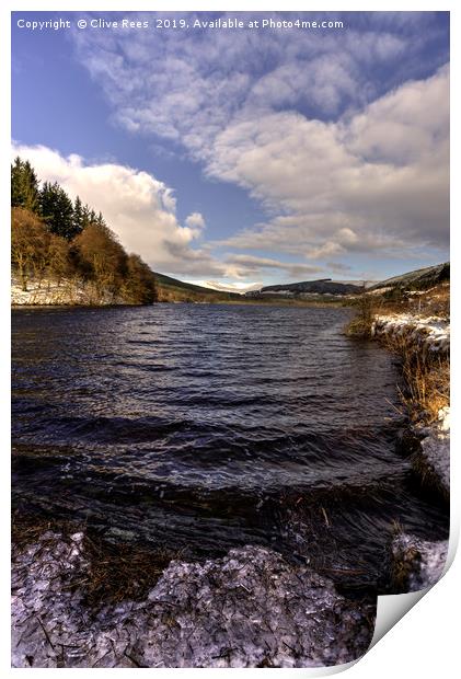 Pontsticill Reservoir Print by Clive Rees