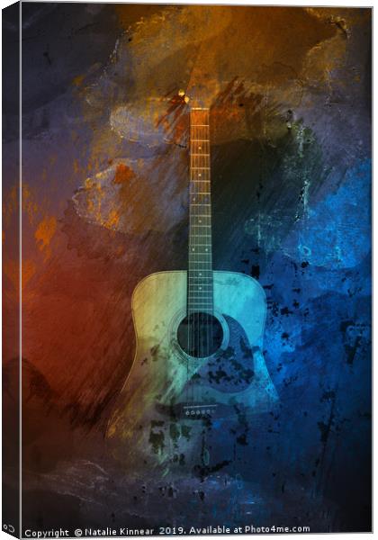 Guitar Grunge Abstract Canvas Print by Natalie Kinnear