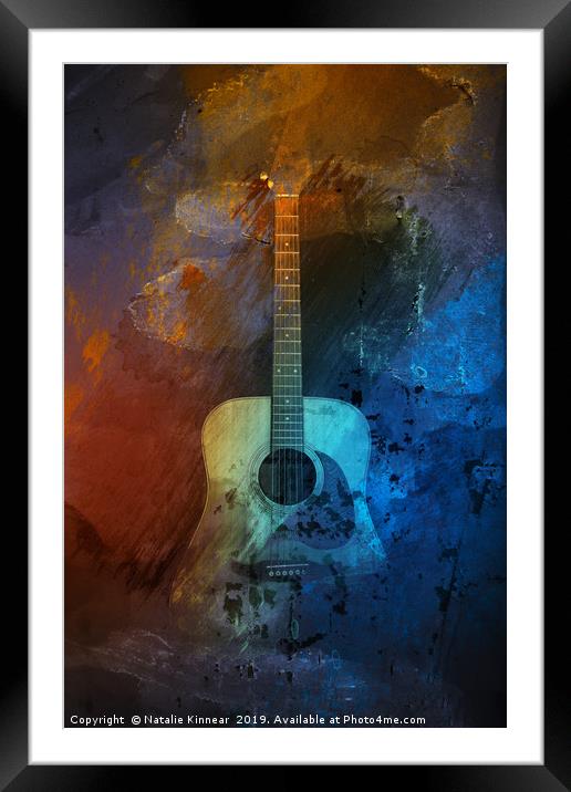 Guitar Grunge Abstract Framed Mounted Print by Natalie Kinnear