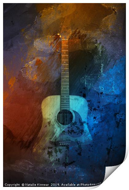 Guitar Grunge Abstract Print by Natalie Kinnear