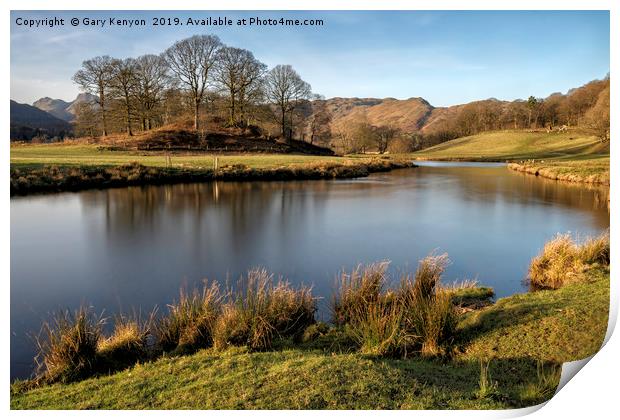 Golden Light At Sunset On The River Brathay Print by Gary Kenyon