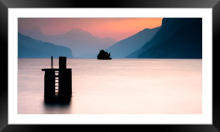Lake Walen Sunset Framed Mounted Print by DiFigiano Photography
