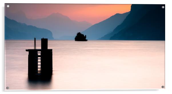 Lake Walen Sunset Acrylic by DiFigiano Photography