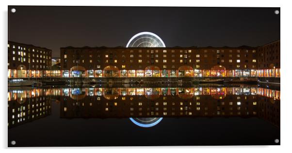 Albert Dock Reflected Acrylic by Roger Green