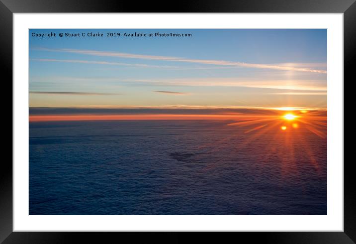 Ariel view of sunset Framed Mounted Print by Stuart C Clarke