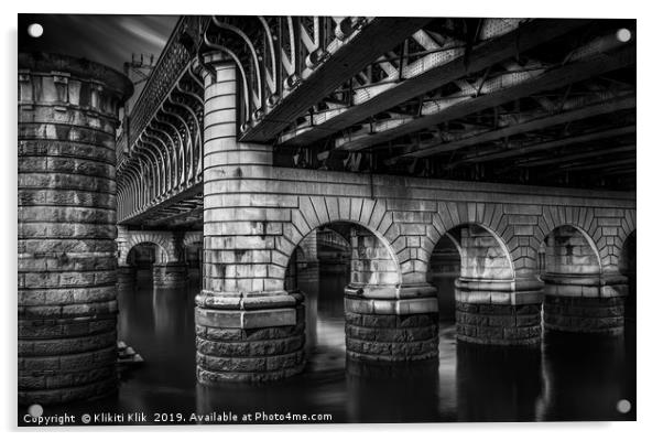Caledonian Rail Bridge, Glasgow Acrylic by Angela H