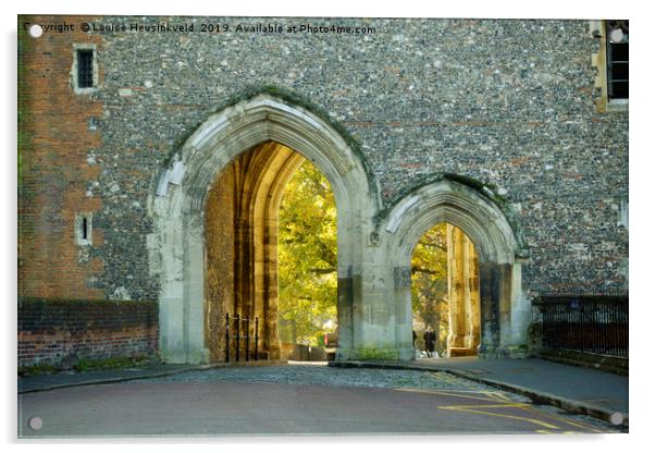 Abbey Gateway, St Albans, Hertfordshire Acrylic by Louise Heusinkveld