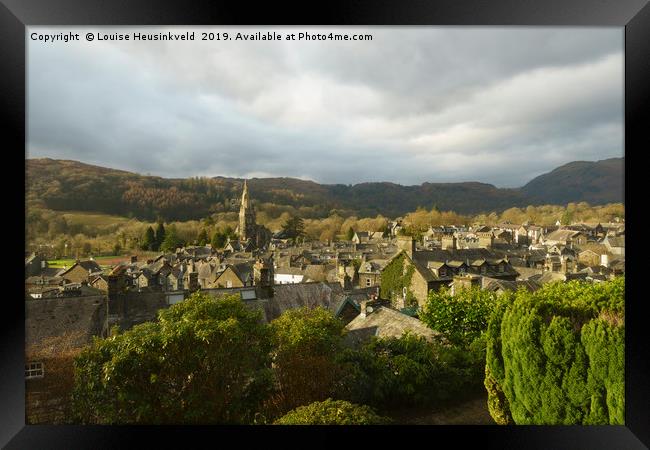Rooftops of Ambleside in early morning, Lake Distr Framed Print by Louise Heusinkveld