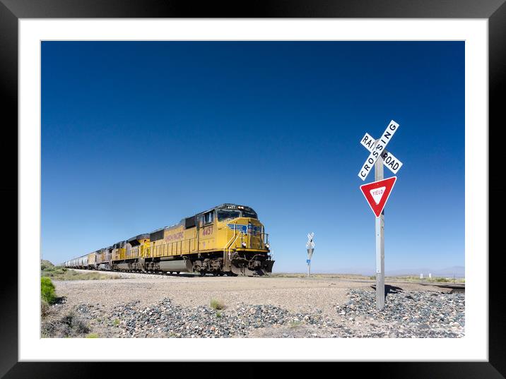 Caution (Do Not Stop On Tracks) Framed Mounted Print by DiFigiano Photography