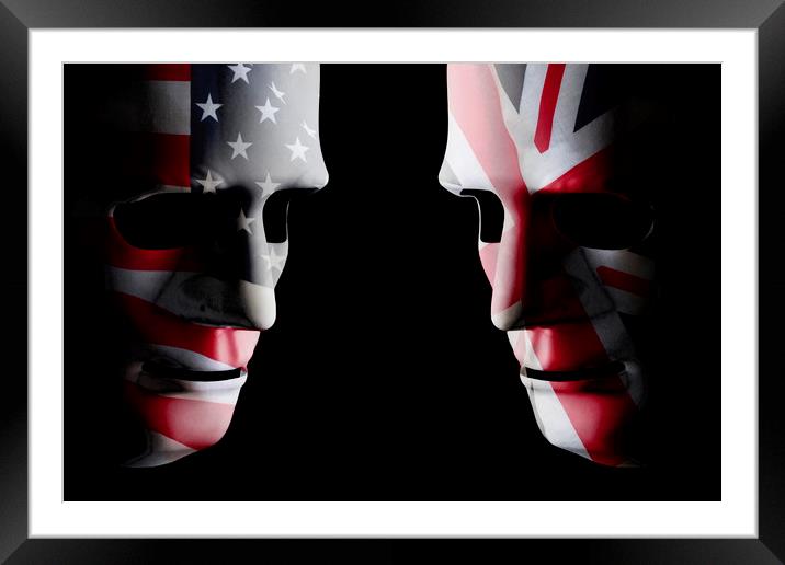 USA and GB head to head flag faces Framed Mounted Print by Simon Bratt LRPS