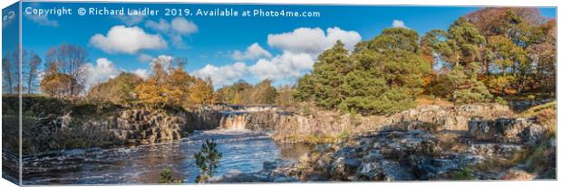 Autumn at Low Force Waterfall, Teesdale, Panorama Canvas Print by Richard Laidler