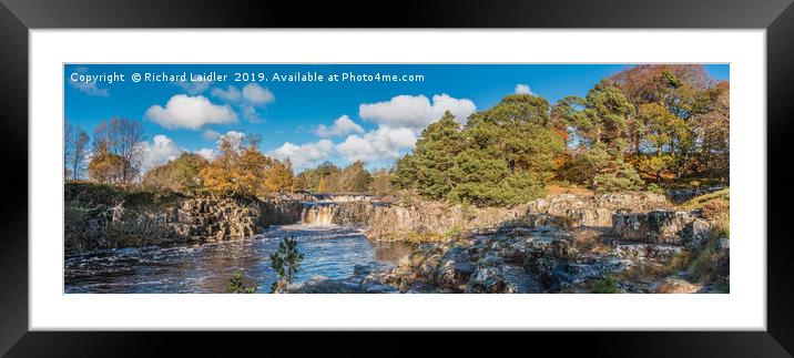 Autumn at Low Force Waterfall, Teesdale, Panorama Framed Mounted Print by Richard Laidler