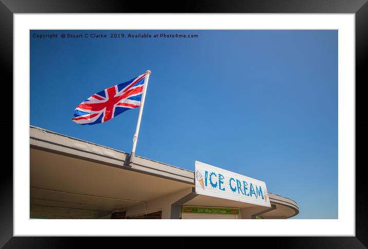 Union Jack at the seaside Framed Mounted Print by Stuart C Clarke