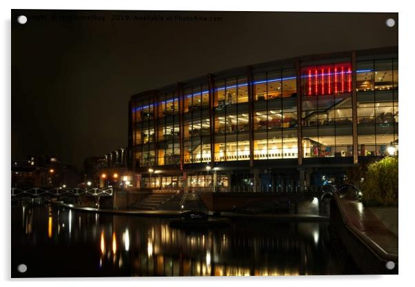 Arena Birmingham At Night  Acrylic by rawshutterbug 