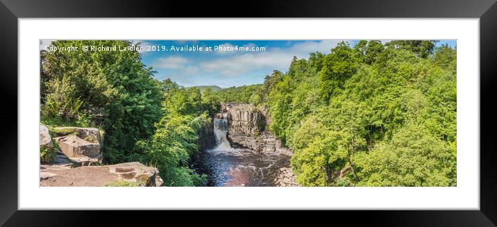 Summer at High Force Waterfall, Teesdale, Panorama Framed Mounted Print by Richard Laidler