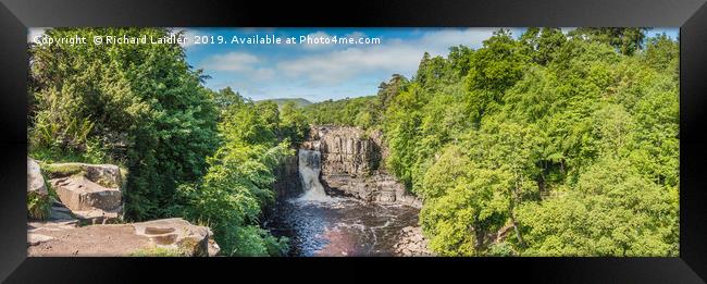 Summer at High Force Waterfall, Teesdale, Panorama Framed Print by Richard Laidler