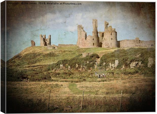 Artistic Dunstanburgh Castle in Northumberland Canvas Print by Jim Jones