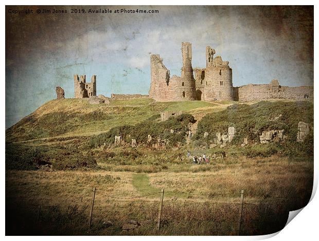 Artistic Dunstanburgh Castle in Northumberland Print by Jim Jones