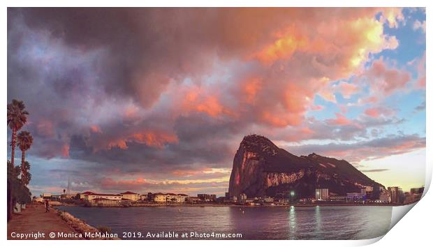 Sunset Reflections on Gibraltars East side. Print by Monica McMahon