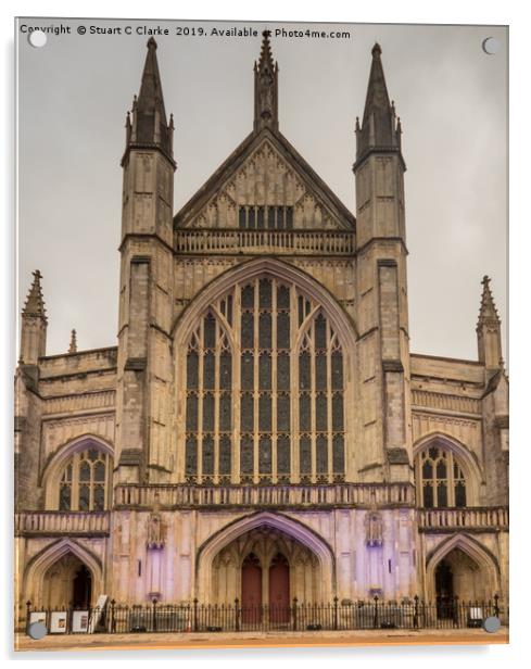 Winchester Cathedral Acrylic by Stuart C Clarke