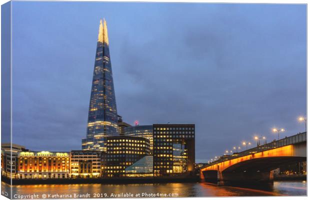 The Shard in London blue hour Canvas Print by KB Photo