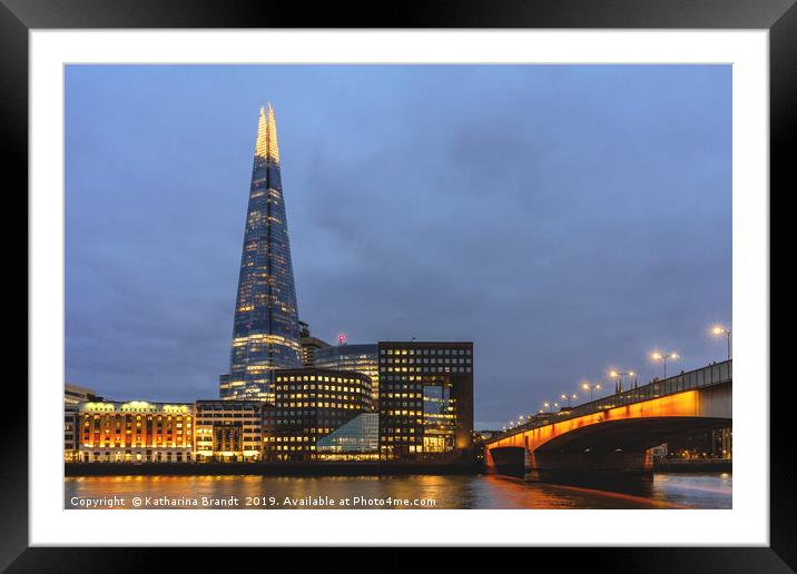 The Shard in London blue hour Framed Mounted Print by KB Photo