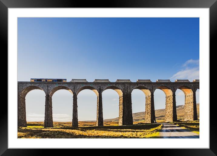 Freight Train In The Yorkshire Dales Framed Mounted Print by LensLight Traveler
