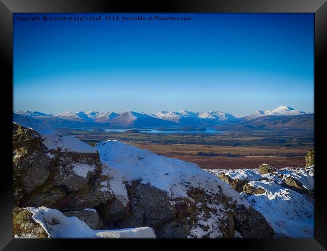 Looking to Loch Lomond from the Whangie Framed Print by yvonne & paul carroll
