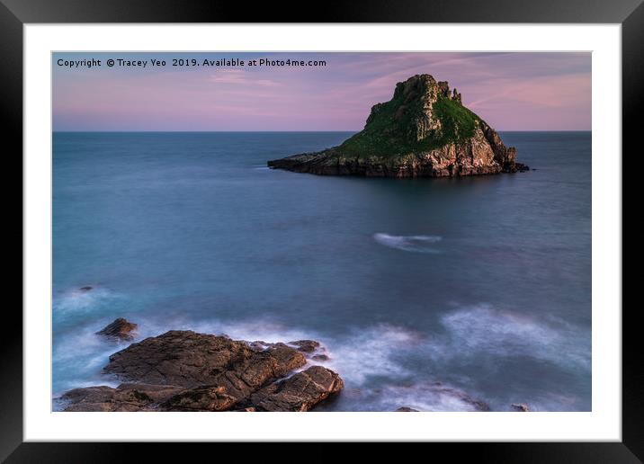 Sunset Over Thatcher Rock. Framed Mounted Print by Tracey Yeo