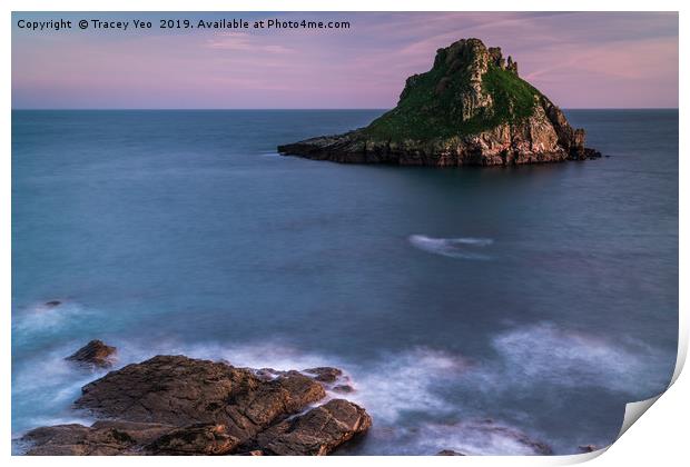 Sunset Over Thatcher Rock. Print by Tracey Yeo