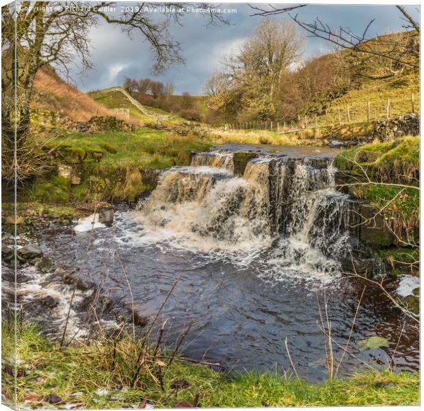 Waterfall on Ettersgill Beck, Upper Teesdale Canvas Print by Richard Laidler
