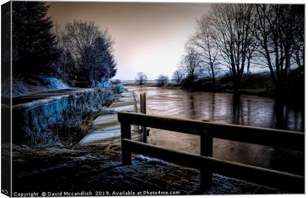 Frozen Forth and Clyde Canal Canvas Print by David Mccandlish