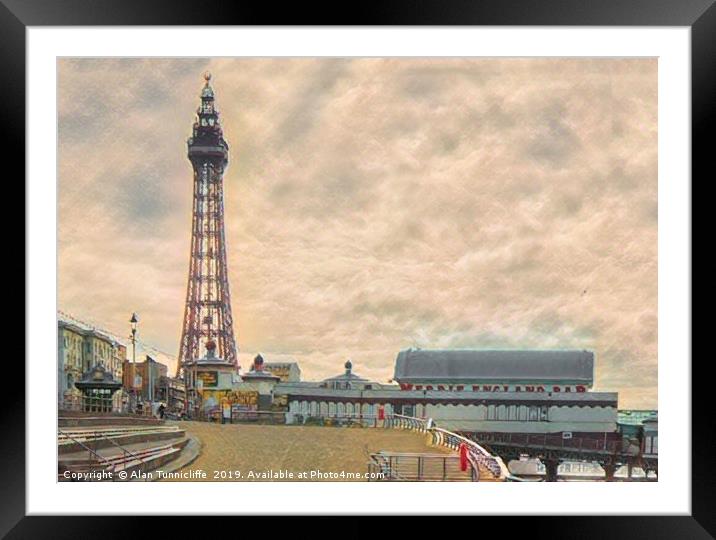 Blackpool tower Framed Mounted Print by Alan Tunnicliffe