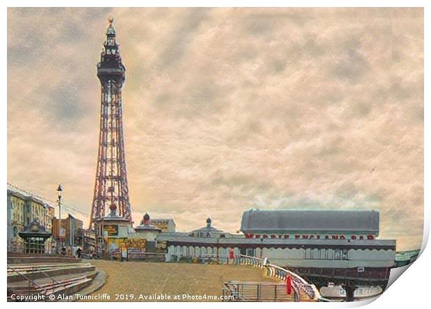 Blackpool tower Print by Alan Tunnicliffe