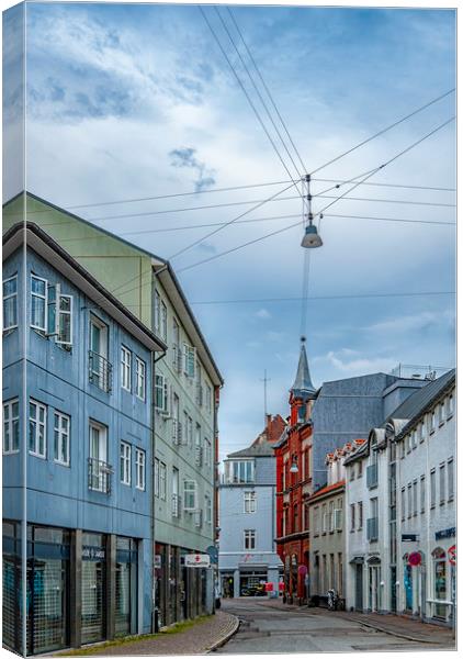 Aarhus Street View Canvas Print by Antony McAulay